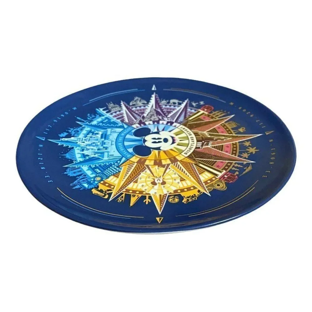 Disney Parks Disneyland Dessert Plate Mickey Compass Ferris Wheel California NEW